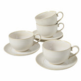 Feenmai 12oz coffee cups with saucers set of 4 for daily rituals