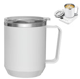 Felibeaco flat-bottom mug heats quickly on most warmers for a perfect morning coffee.