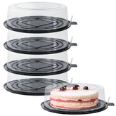 FEOOWV 5pcs round clear cake carrier set shows contents for easy transport