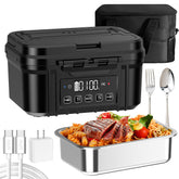 FERVINOW cordless lunch box showing battery level indicator for planning meals on the go.