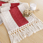 FEXIA Christmas table runner with tassels adds festive style to 72-inch dining tables.