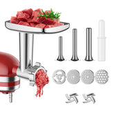 FGREEBLE meat grinder attachment mounted on a KitchenAid mixer for versatile grinding options