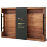 Fibogollo acacia wood serving tray with natural grain for stylish serving