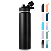 Fijinhom 24 oz insulated bottle with handle keeps beverages at temperature on the go.