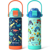 Fimibuke kids insulated bottle with 3-in-1 lid enables independent sipping on the go.