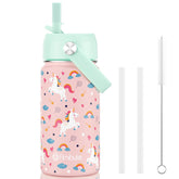 Fimibuke Kids unicorn bottle front view promotes daily hydration with bright, appealing colors.