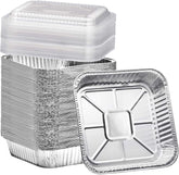 Findful 35-pack 8x8 foil pans with lids, ideal for batch cooking and takeout.