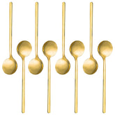 FindTop gold-plated espresso spoon set, eight pieces for a refined coffee service.