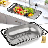FirstE over the sink colander in stainless steel, 6 qt capacity for everyday washing