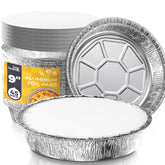 Fit Meal Prep 9-inch round pans stacked for easy storage and reuse