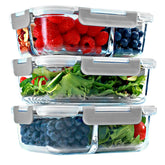 FIT Strong & Healthy 1-compartment glass container for organized meal prep and portion control.