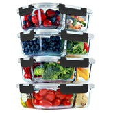 FIT Strong and Healthy glass meal prep container hero for organized meals.