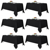 Fitable black rectangle tablecloth 70x120 on table for elegant dining.