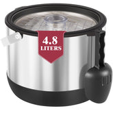 FiveHome ice bucket with lid and scoop ready for party use.