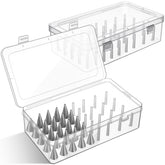 Fiwochic piping tip box with fixed pins, front view for quick tip access