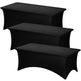 Fixwal 8ft stretch tablecloth laid flat on a rectangular table for a smooth, professional presentation.