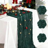 Fixwal pleated gauze table runner drapes elegantly for festive tables