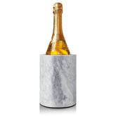 Flexzion marble wine chiller bucket keeps bottles cool while serving as a centerpiece