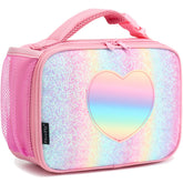 FlowFly Kids Lunch Bag front pocket for snacks and notes, perfect for school days.