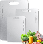 Flurose titanium cutting board set small top view showing compact prep surface and durability.