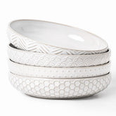 FOBENTA embossed ceramic pasta bowls with 42oz capacity for generous servings.
