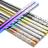 FOFAYU metal chopsticks in multicolor finish offer durable daily-use elegance.