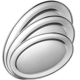 FoldTier oval platter 11.8 inch with mirror finish, ideal for elegant seafood or dessert displays