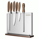 Fomidao double-sided magnetic knife holder keeps blades secure and accessible.