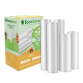 FoodSaver custom-length 8x20 bag roll for precise airtight storage.