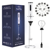 FoodVille MF05 rechargeable milk frother with USB-C charging for café-style foam at home.