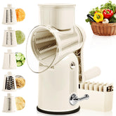 Fooyoubei rotary cheese grater with handle for effortless slicing and shredding.