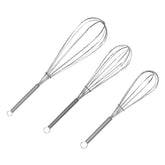 ForTomorrow 8-inch stainless steel whisk in action for smooth egg beating.