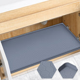 FORWOS under-sink mat with honeycomb pattern protects cabinets from spills