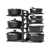 Fovkdcvw adjustable 8-tier under-cabinet organizer provides easy cookware access and space saving.