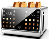 Foyoconven Smart Toaster 4-Slice wide-slot front view for even toasting
