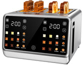 Foyoconven touch screen toaster front view with four wide slots
