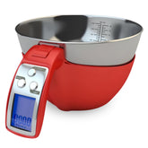 Fradel digital kitchen scale with bowl 11lb for precise ingredient weighing in grams and ounces.
