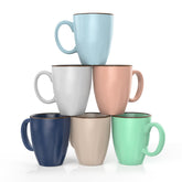 Francois et Mimi six-pack mugs packshot with vibrant colors for stylish daily use.