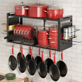 Freexployer 31-inch pot rack wall-mounted, organized cookware at a glance