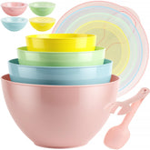 Freshmage 16-piece mixing bowls with lids for easy prep and storage.