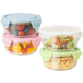 Freshmage 20oz glass container with lid, airtight and stackable for meal prep.