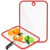 Freshmage large 15x10 glass cutting board with non-slip edge for stable meal prep