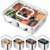 Freshmage Snackle Box with lid closed, eight compartments for organized snacks.