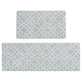 Freshmint kitchen mat set with vintage trellis design adds stylish decor and comfort.