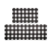 FreshMINT buffalo plaid kitchen mats 2-piece set in neutral tones for versatile use
