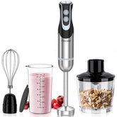 FRESKO immersion blender showing 500W motor and 12-speed control for smooth blends
