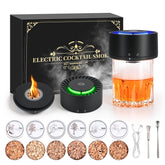 FrutPunch whiskey smoker kit with blue LED start enhances at-home cocktails