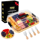 FuBegi portable charcuterie board with lid ideal for travel.