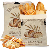 Fufeisi Beeswax Bread Bags 17x13 pack closed, keeps bread fresh with breathable beeswax lining.