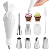 FUGVBB 9-Piece piping bag set with cotton bags offering steady frosting control.